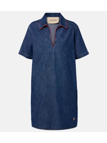 Rochie din denim Valentino albastru