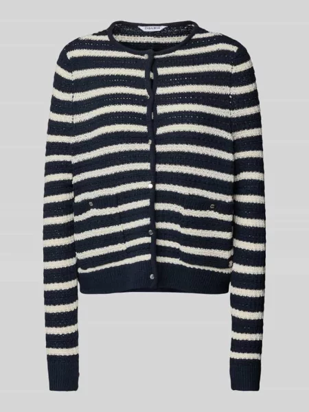 Kurtka z dzianiny z okrągłym dekoltem model Zabaione granatowa