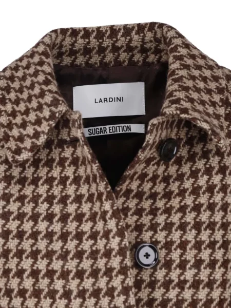 Cu centură palton Lardini cu model pepito maro