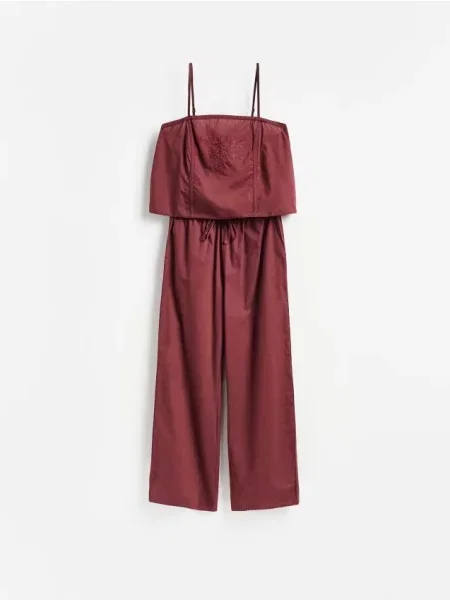 Reserved Pijama din două piese cu conținut ridicat de maro