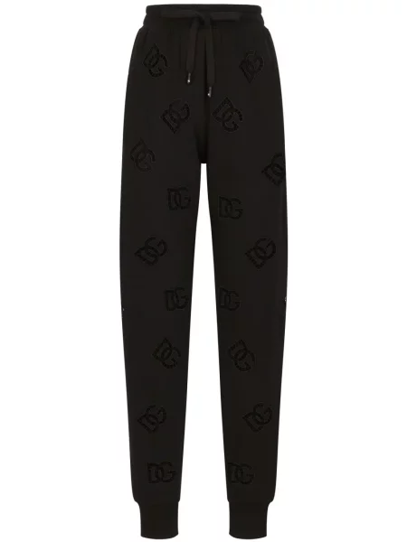 Pantaloni Dolce & Gabbana cu broderie negru