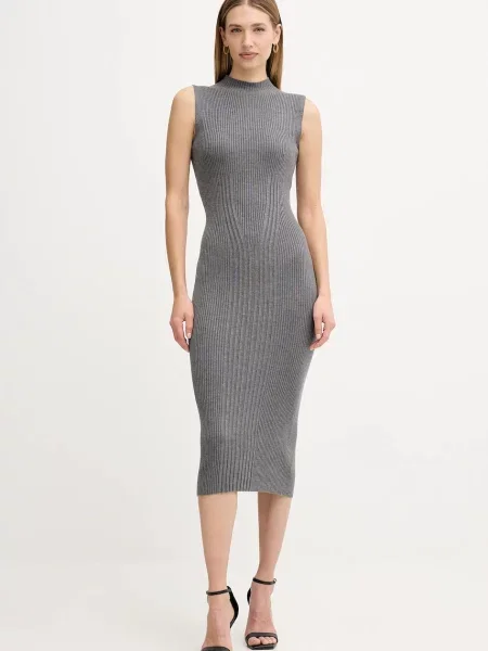 Guess sukienka JULIA maxi dopasowana szary