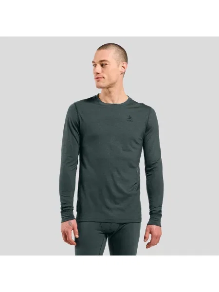 Bielizna termoaktywna z długim rękawem Odlo BL TOP crew neck l/s MERINO szara