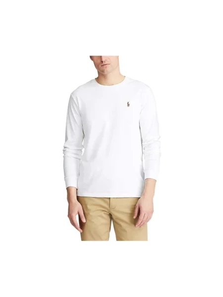 Lekka bluzka z długim rękawem Polo Ralph Lauren z długim rękawem biała