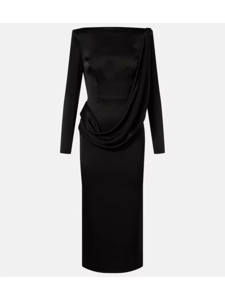 Rochie midi Alex Perry drapată până la genunchi de costum negru