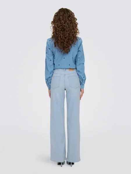 ONLY Blugi Madison celest Wide Leg albastru