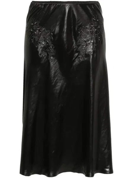 Fustă N°21 cu broderie cu model floral negru