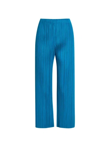 Pantaloni Pleats Please Issey Miyake plisate albastru