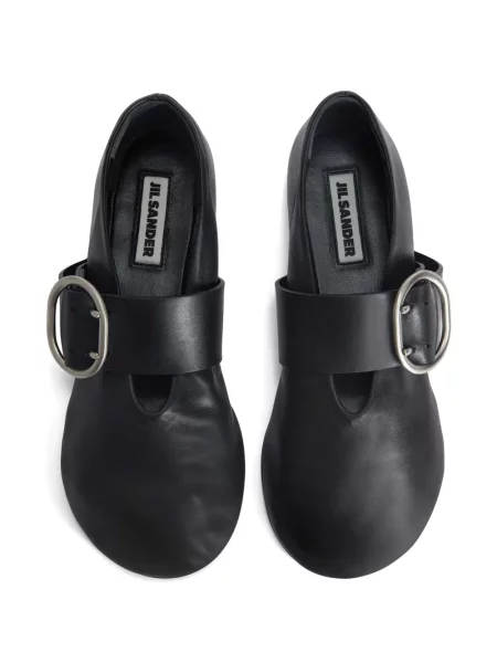 Kožne balerinke Jil Sander crna