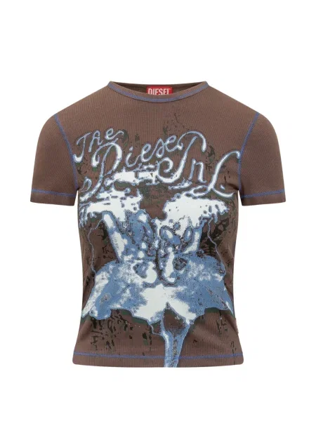 Tricou Diesel cu imagine maro