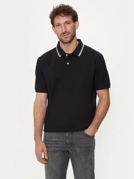Gant Tricou polo Contrast negru
