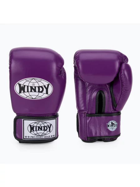 Rękawice bokserskie WINDY Classic Genuine Leather purple fioletowe