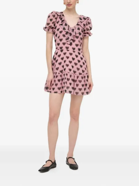 Rochie mini Silvian Heach cu imagine cu motiv cu inimi de costum roz