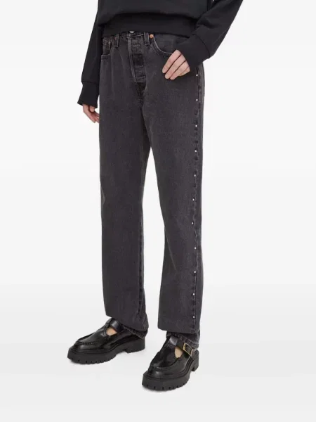 Карирани дънки straight leg Levi's® с шипове кафяво