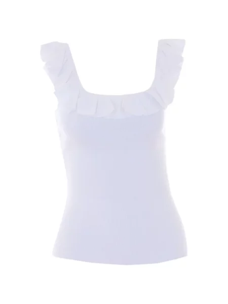 Top Michael Michael Kors cu volane alb