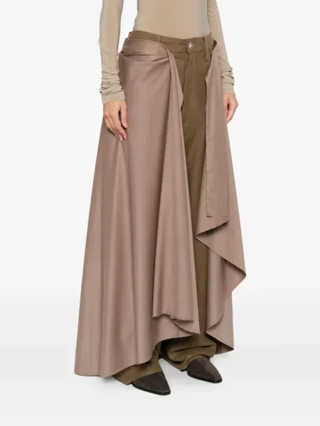 Pantaloni Marbell drapate maro