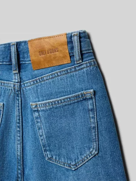 Szorty jeansowe o kroju loose fit z czystej bawełny model FADE' Only & Sons niebieskie