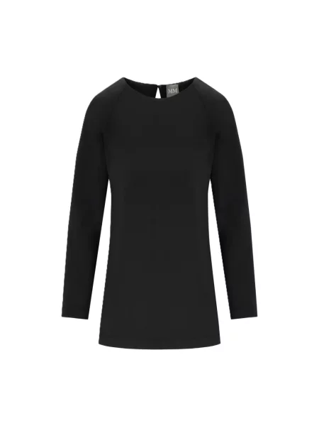 Bluzka z długim rękawem o kroju regular fit ze scuby model ‘UNDICI’ Max Mara czarna