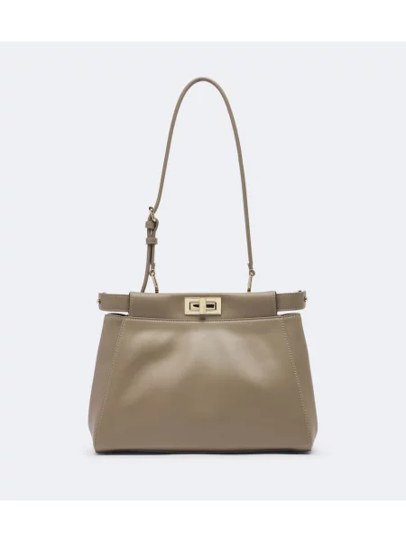 Geantă shopper Fendi din piele gri