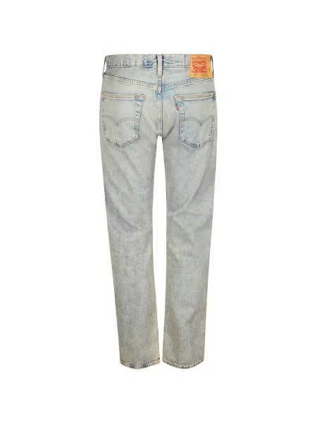 Traperice ravnih nogavica Levi's® s izlizanim efektom dizajn s pet džepova ošišan plava