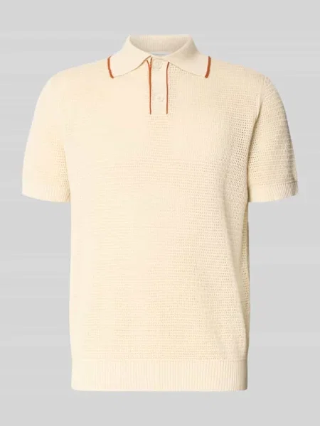 Koszulka polo o kroju regular fit z czystej bawełny model JESSE' Selected Homme beżowa