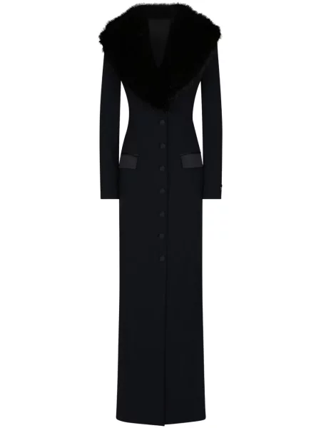 Talia płaszcz Dolce And Gabbana jednorzędowy czarny