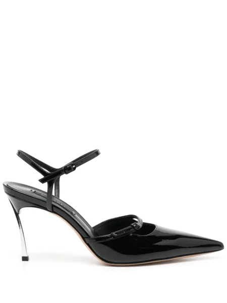 Pantofi cu toc Casadei din piele de lac negru