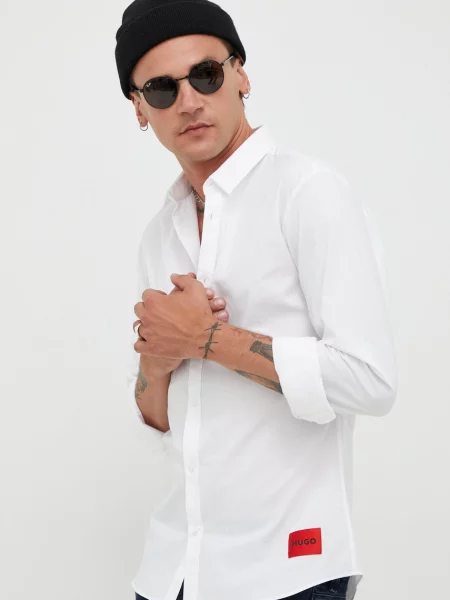 HUGO Košeľa / červená / čierna biela