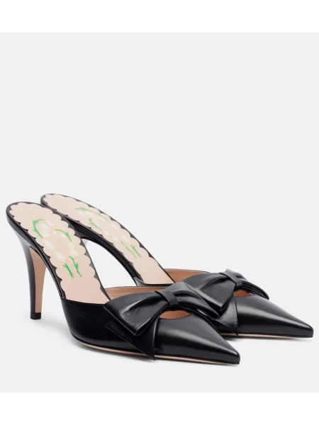 Papuci tip mules Valentino Garavani din piele negru