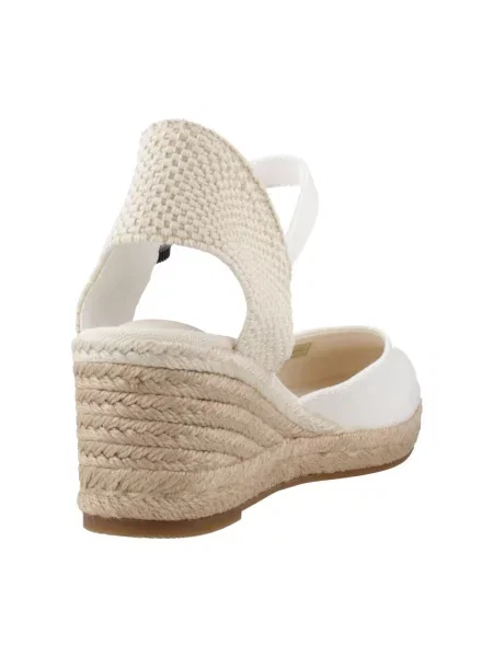 Espadrile Tommy Hilfiger cu pană cu vârf închis din piele alb