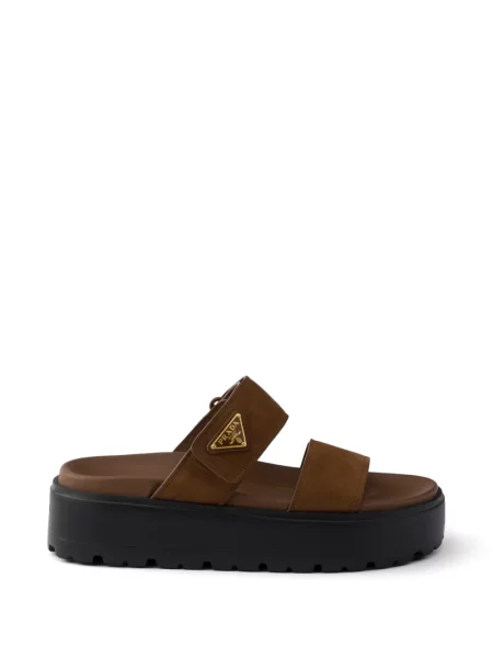 Sandale Prada din nubuc maro