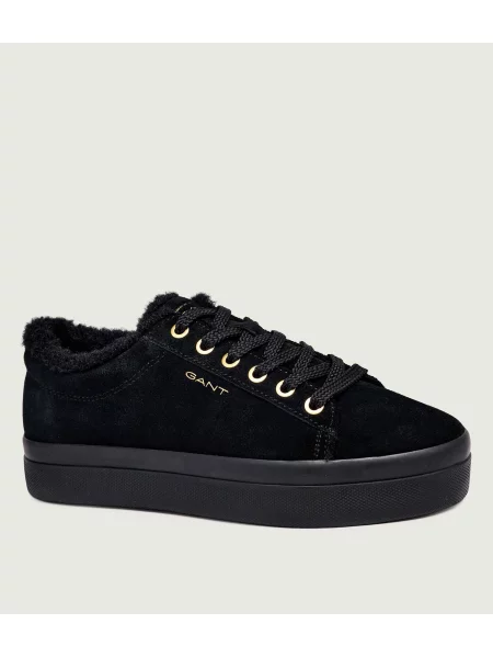Gant Căptușite sneakers Avona | piele întoarsă | shearling negru