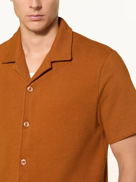 Strellson Úpletová Košile Soma Slim Fit tmavě oranžová