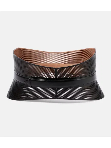 Biustonosz Alaïa skórzany czarny