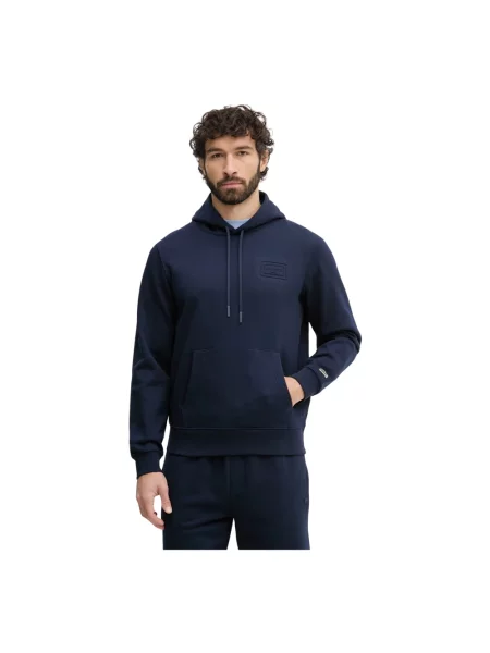 Bluza z kapturem Lacoste z kapturem z logo niebieska