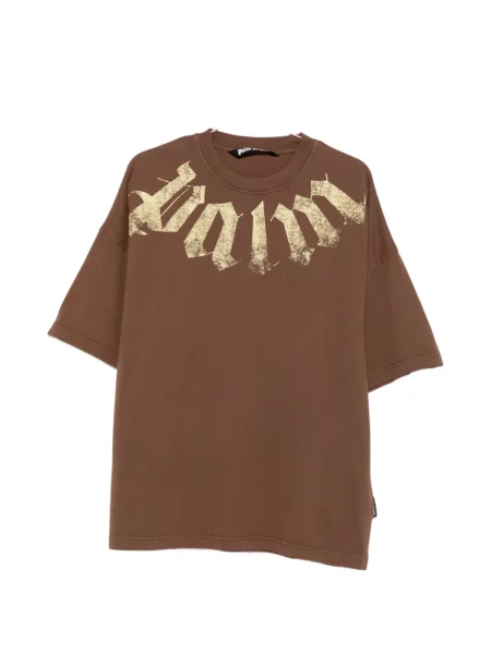 Tricou Palm Angels cu imagine maro