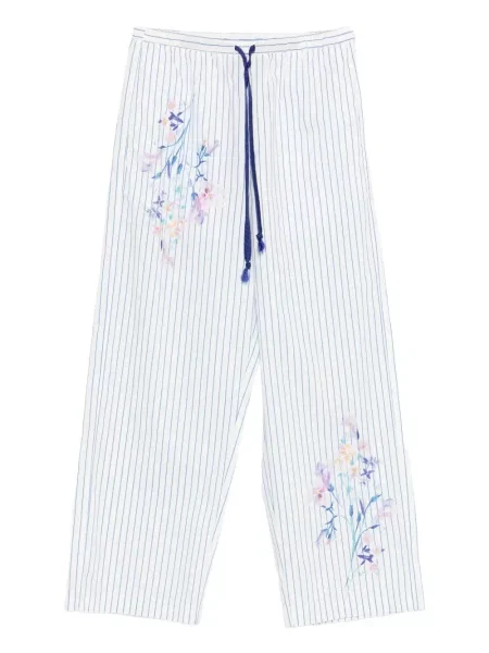 Pantaloni Forte_forte cu dungi alb