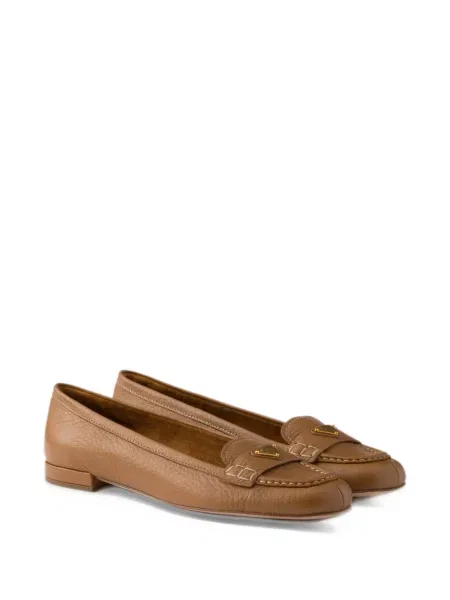 Bőr loafer Prada barna