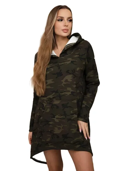 Camo šaty khaki+zelené zelené