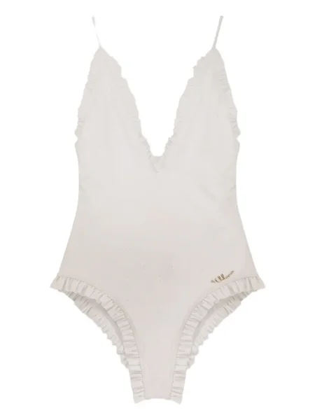 Costum de baie Chloé cu broderie alb