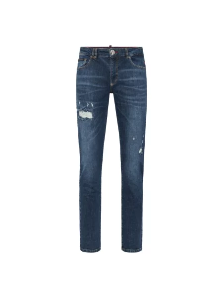 Jeansy straight leg Philipp Plein niebieskie