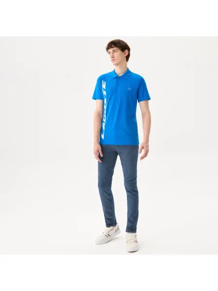 Lacoste Koszulka Polo O Regularnym Kroju Markowa Piqué niebieska