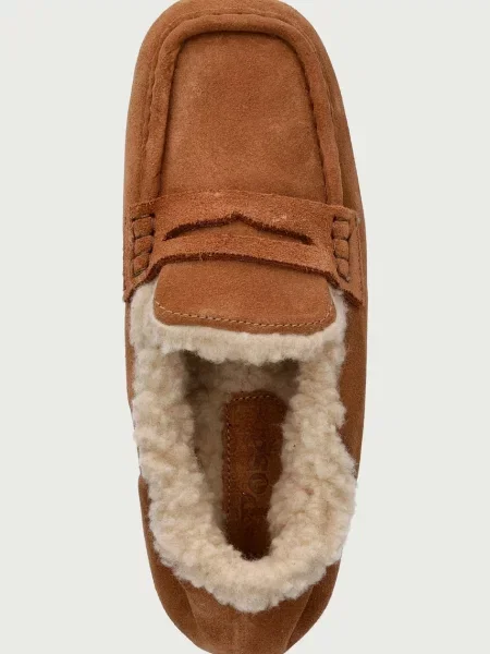 Posa női velúr mokaszin Penny Loafer barna