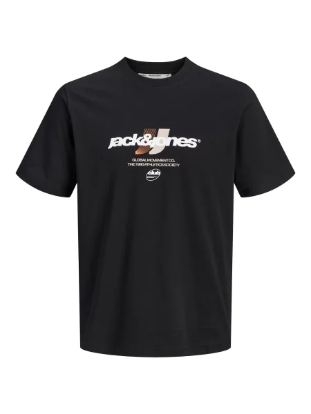 JACK & JONES Tricou JCOClub grej / portocaliu / negru alb