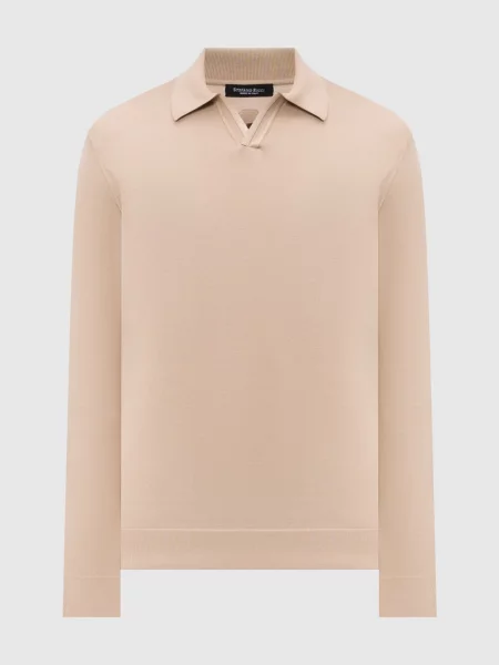 Поло Stefano Ricci с длинным рукавом бежевое