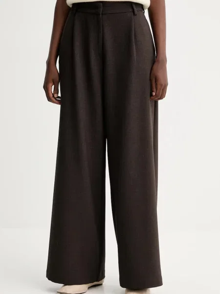 Sessun pantaloni lat high waist maro