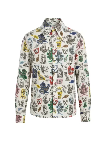 Cămașă Walter Van Beirendonck cu imagine alb