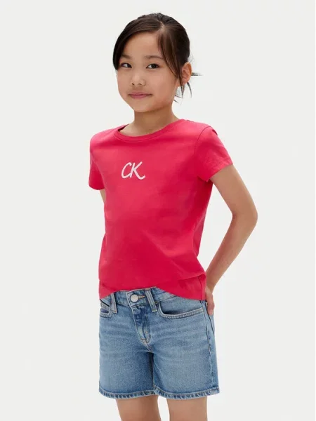 Dětské tričko Calvin Klein Jeans růžové