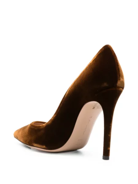 Pantofi cu toc Gianvito Rossi de catifea maro