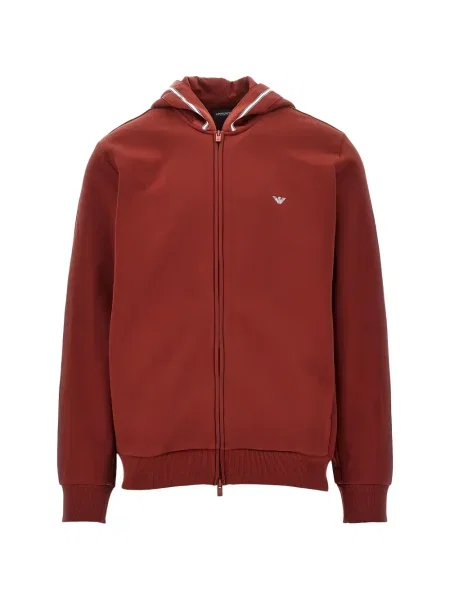 Hanorac cu glugă Ea7 Emporio Armani cu autograf roșu